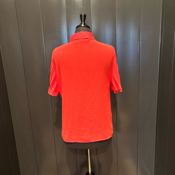 Zara Red Ruffled Short Sleeve Blouse - Picture 2 of 7